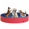 Pawhut Folding Dog Pool Portable Pet Kiddie Swimming Pool, Outdoor/indoor Puppy Bath Tub With Nonslip Bottom For Dogs & Cats, (Φ63\", Red)