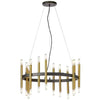Dainolite Derry 24 Light Chandelier Matte Black/Aged Brass Lamp