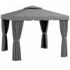 Outsunny 10' X 10' Outdoor Patio Gazebo Shelter Tent W/ Sidewalls, Grey