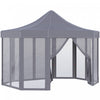 Outsunny 13' X 10' Pop Up Gazebo, Octagon Canopy Tent With Zippered Mesh Sidewalls, Weight Bags, Height Adjustable And Carrying Bag, Event Tent For Patio Garden Backyard, Grey
