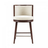 Evalyn Modern Wood Upholstered Counter Stool in Cream