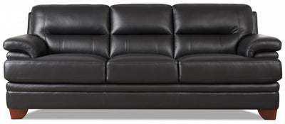 Hydeline Luxor Leather Sofa - Black|Sofa Luxor de Hydeline en cuir - noir