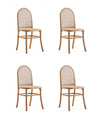 Paragon Industry Chic Cane Back Wood Upholstered Dining Chair in Oatmeal - Set of 4