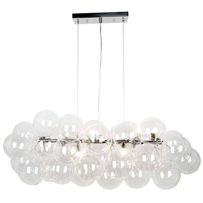 Dainolite Comet 10 Light Horizontal Pendant Polished Chrome Clear Glass Lamp|Luminaire suspendu horizontal Comet de Dainolite en verre transparent, avec fini chromé poli et 10 ampoules
