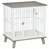 Pawhut Dog Crate, Furniture Style Pet Cage Kennel, End Table, Decorative Dog House, With Soft Cushion, Wooden Top, Door, For Small Dogs, Indoor Use, Grey