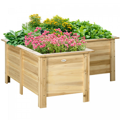 Outsunny Raised Garden Bed, Wooden Elevated Planter Box Outdoor With Legs, For Vegetables, Flowers, |Outsunny Jardiniere Surelevee En Bois Pour L'exterieur, Avec Pieds, Pour Les Legumes, Les Fleurs Et