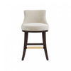 Lucia Modern Wood Chenille Counter Stool in Natural Bar Stool