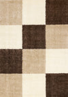 Fairmont Brown Beige White Checkered Rug, 7'10\" x 10'6\" Indoor Area Rug