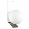 Dainolite Valemont 1 Light Wall Sconce Large Polished Chrome Opal White Glass Lamp