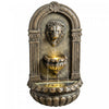 Outsunny Wall-Mounted 3-Tier Outdoor Fountain with LED Lights