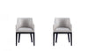 Gansevoort Modern Wood Vegan Leather Armchair in Light Gray - Set of 2