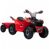 Aosom 6v Kids Atv Quad, Battery Powered Ride-On Electric Vehicle For Kids With Back Trailer, Wear-resistant Wheels, For Boys And Girls - Red