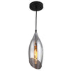 Dainolite Abba 1 Light Pendant Black Finish Smoked Glass Lamp