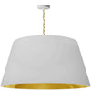 Dainolite Brynn 1 Light Pendant Xlarge Aged Brass Finish White/Gold Shade Lamp