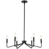 Dainolite Clayton 6 Light Chandelier Matte Black Lamp