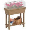 Outsunny 41L Self Watering Raised Garden Bed, Planter Box, Brown