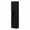 Liora 2-door Narrow Bookcase - Black Oak