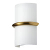 Dainolite Wallace Wall Sconce 14w Aged Brass Opal White Glass Lamp