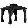 Outsunny 10' X 12' Outdoor Canopy Gazebo Hardtop Gazebo, Dark Grey