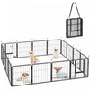 PawHut 16 Panels Dog Playpen, 22\"W x 24\"H Heavy Duty Pet Fence with Door & Strap for Indoor Outdoor Backyard Garden, Portable & Foldable for Small Dogs