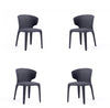 Conrad Mid-Century Modern Upholstered Dining Chair in Black - Set of 4