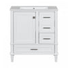 Jonas 24\" Solid Wood Bathroom Vanity Cabinet With Storage Drawers And Door - White