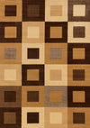Florence Brown Beige Layered Squares Rug, 5'3\" x 7'5\" Indoor Area Rug