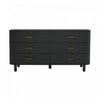 Solara Contemporary 68\" Solid Wood Dresser in Black (6-Drawer)