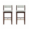 Patricia Modern Wood Upholstered Barstool in White Glacier - Set of 2