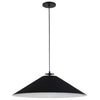 Dainolite Prudence 1 Light Pendant Matte Black Finish Black/White Shade Lamp