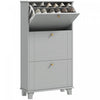 HOMCOM Modern Shoe Cabinet with 3 Flip Drawers for 12 Pairs of Shoes