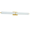 Dainolite Vonte Vanity Light 51w Aged Brass White Glass Lamp