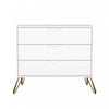 Avira Mid-Century Modern 35\" Dresser in White (3-Drawer)