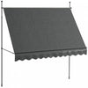 Outsunny 10' X 4' Retractable Awning, Freestanding & Non-screw, Dark Grey