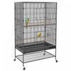 Pawhut 60\" Bird Cage With Stand For Cockatiels Canaries Lovebirds Finches, Budgie Cage With Wheels, Removable Tray, Storage Shelf