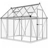 Outsunny 6' X 8' Polycarbonate Greenhouse Walk-in Green House, Silver