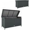 Outsunny 165 Gallon Outdoor Storage Deck Box With Liner, Gas Strut & Wheels