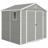 Outsunny 8' x 6' Plastic Garden Storage Shed with Air Vents, Light Grey