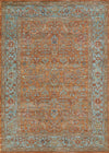 Hailey Traditional 6'7\" x 9'6\" Area Rug in Orange Indoor Area Rug