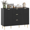 HOMCOM Sideboard Buffet Cabine w/ 3 Drawers and Adjustable Shelves, Black