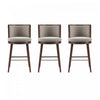 Evalyn Modern Wood Upholstered Barstool in Dove - Set of 3