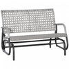 Outsunny 2 Seater Wicker Outdoor Glider Bench, Mixed Grey