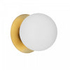 Dainolite Burlat 1 Light Wall Sconce Aged Brass White Glass Lamp