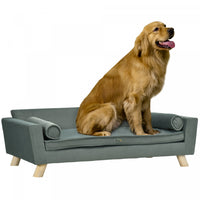 Pawhut Dog Sofa Bed With Removable Pillows, Foam Pet Sofa Cat Sofa With Removable Washable Cushion,