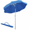 Outsunny Arc. 6.4ft Beach Umbrella With Aluminum Pole Patio Blue