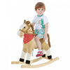 Qaba Kids Plush Ride-on Rocking Horse Toy Cowboy Rocker With Fun Realistic Sounds For Child 3-6 Years Old, Beige