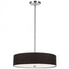 Dainolite Everly 4 Light Pendant Polish Chrome Finish Black Shade Lamp