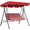 Outsunny 3-seat Patio Swing Chair With Adjustable Canopy Red