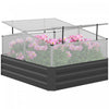 Outsunny 49.6\" X 42.1\" X 26.6\" Galvanized Raised Garden Bed With Greenhouse, Steel Planters For Outdoor Plants, Flowers, Herbs And Vegetables, Use For Patio, Backyard, Balcony, Dark Grey