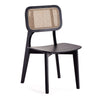 Manhattan Comfort Versailles Set Of 2 Square Dining Chairs - Black & Natural Cane